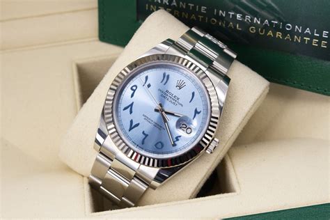 rolex light blue arabic dial|rolex datejust 41mm arabic dial.